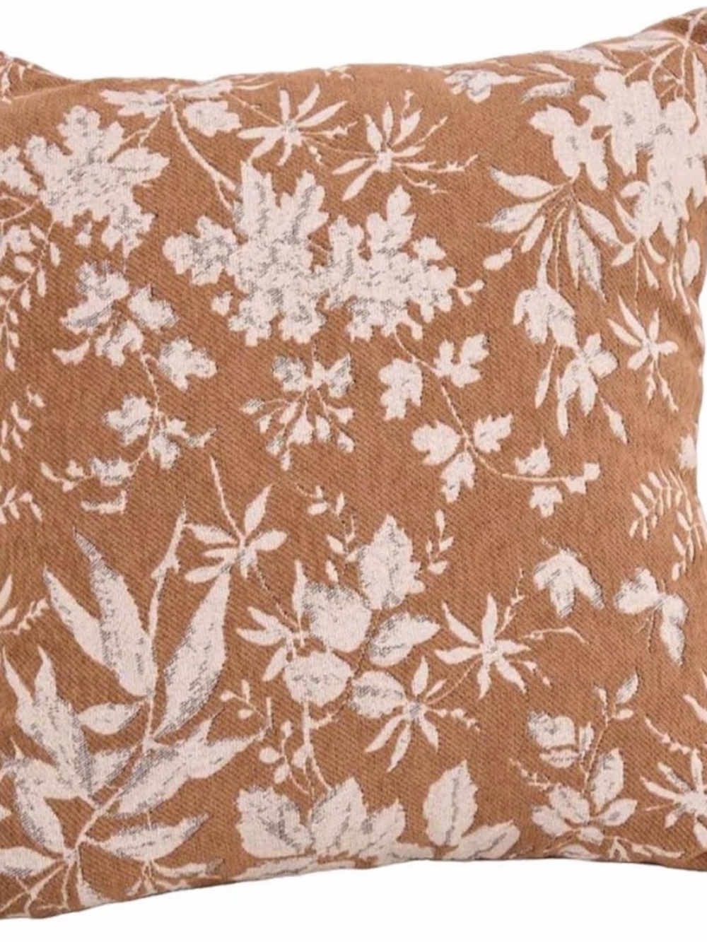 Floral Pattern Throw Pillow Cover in Rust and Cream
